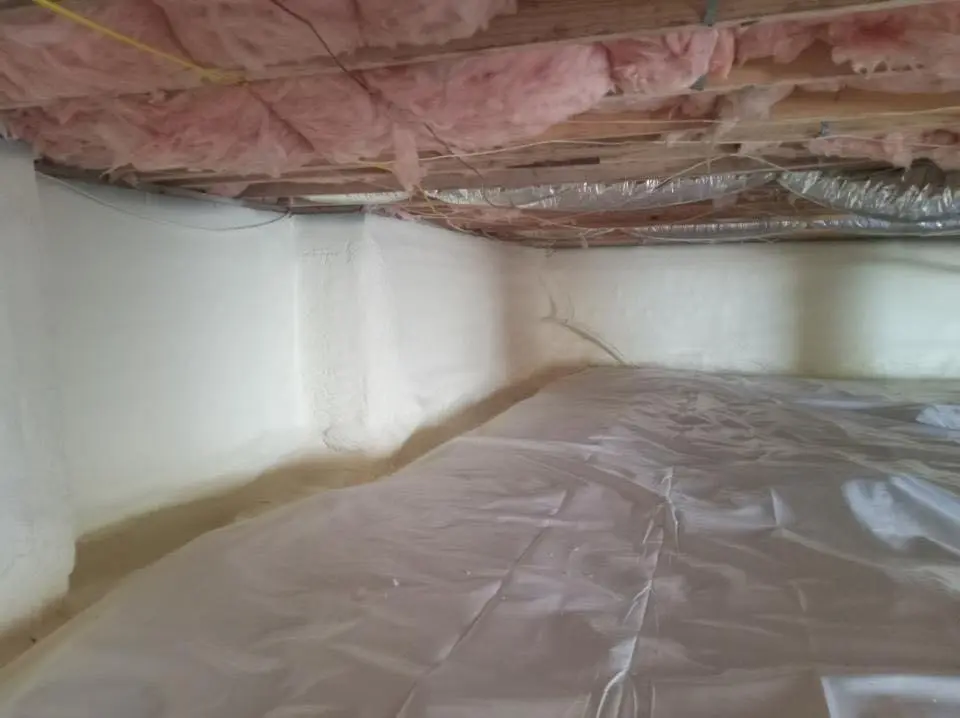 Crawl space encapsulation with closed-cell spray foam for Spray Foam Roofing in Hope